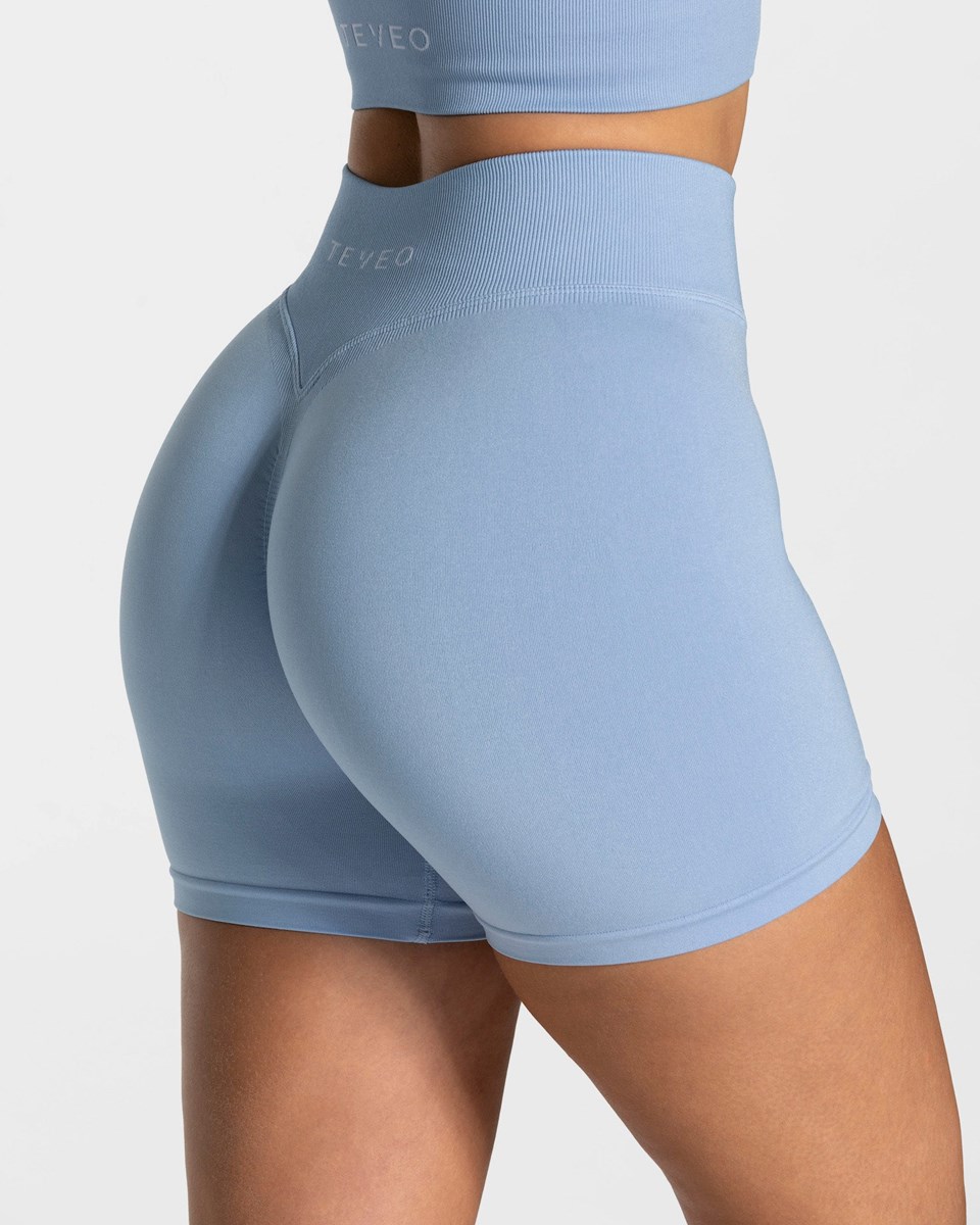 TEVEO Statement Scrunch Shorts Blau | 45360UVWT