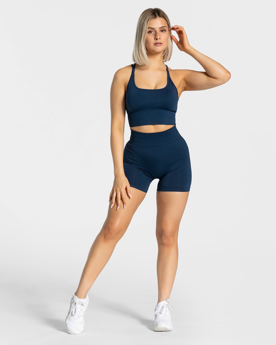 TEVEO Statement Scrunch Shorts Bleu Foncé | 81439CXAK