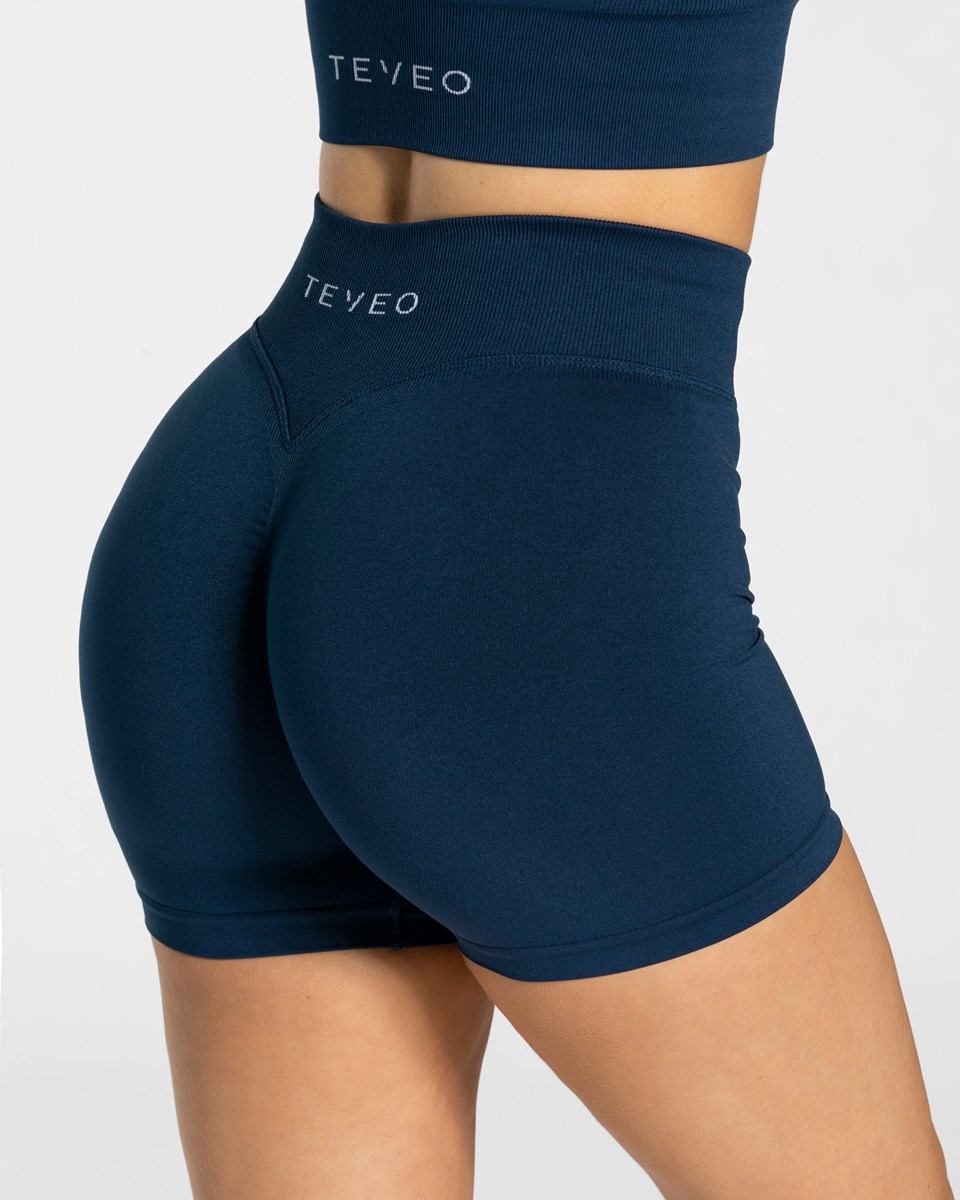 TEVEO Statement Scrunch Shorts Bleu Foncé | 81439CXAK