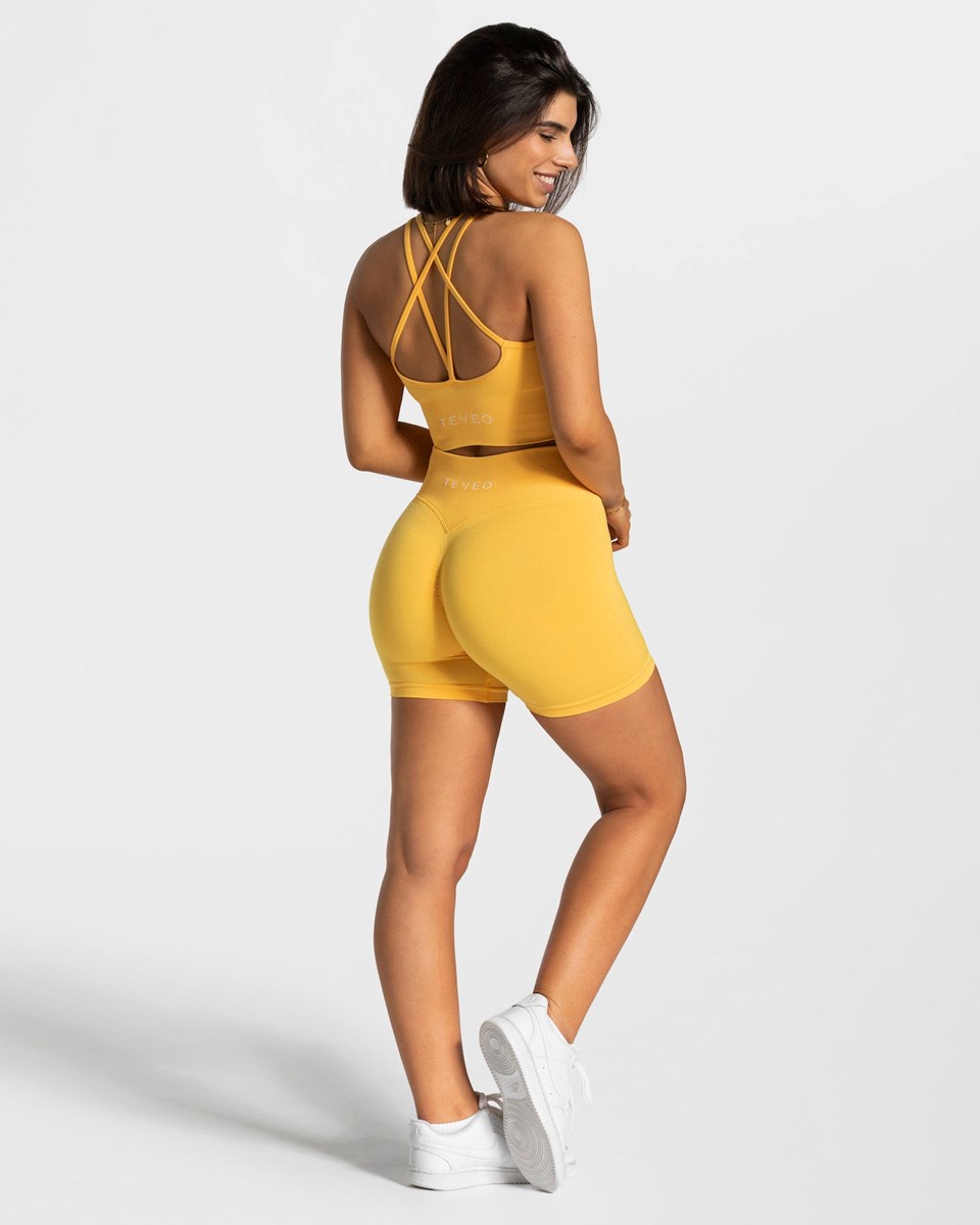 TEVEO Statement Scrunch Shorts Jaune | 14762BRWF