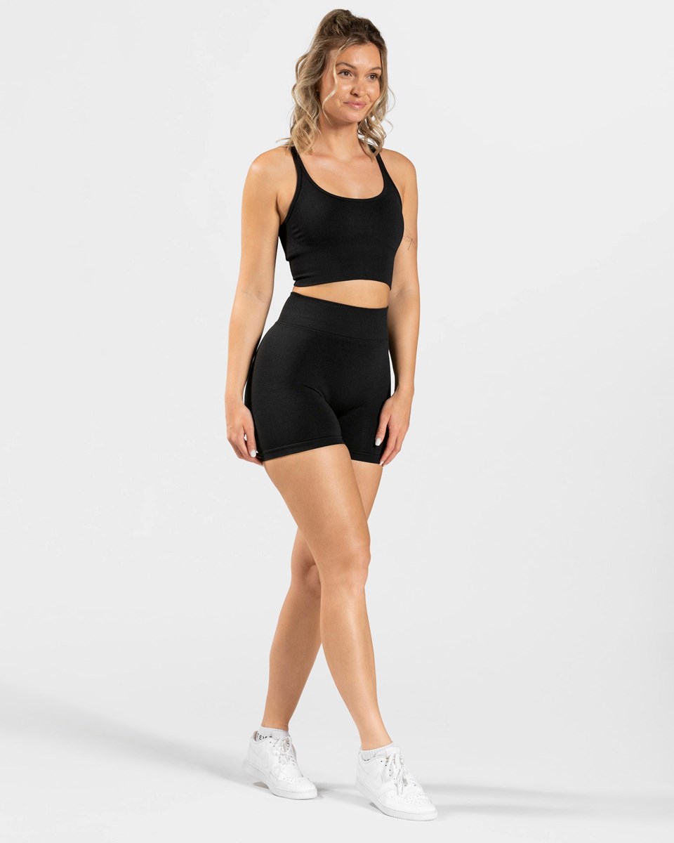 TEVEO Statement Scrunch Shorts Noir | 38215NQDV