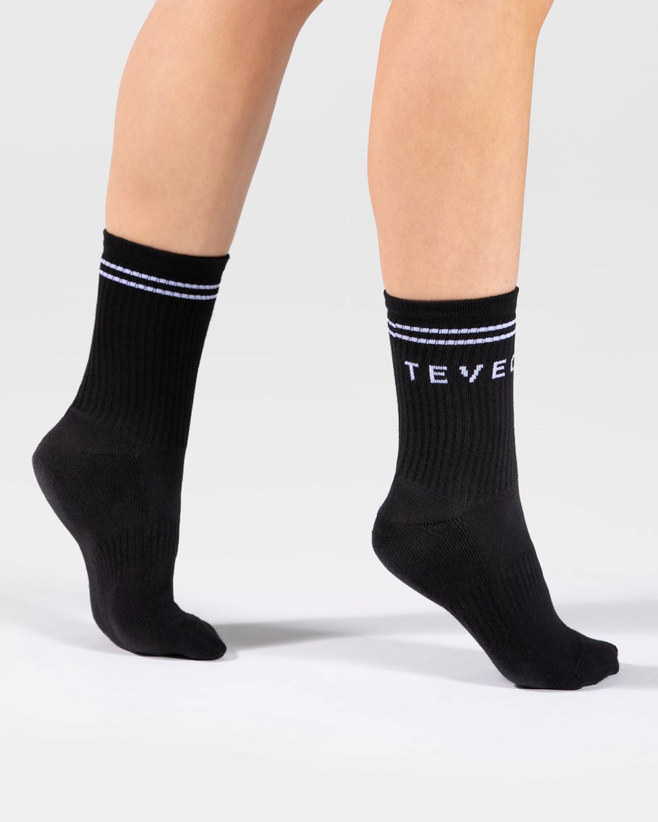 TEVEO TEVEO Crew Socken (2er) Noir | 50627SUAC