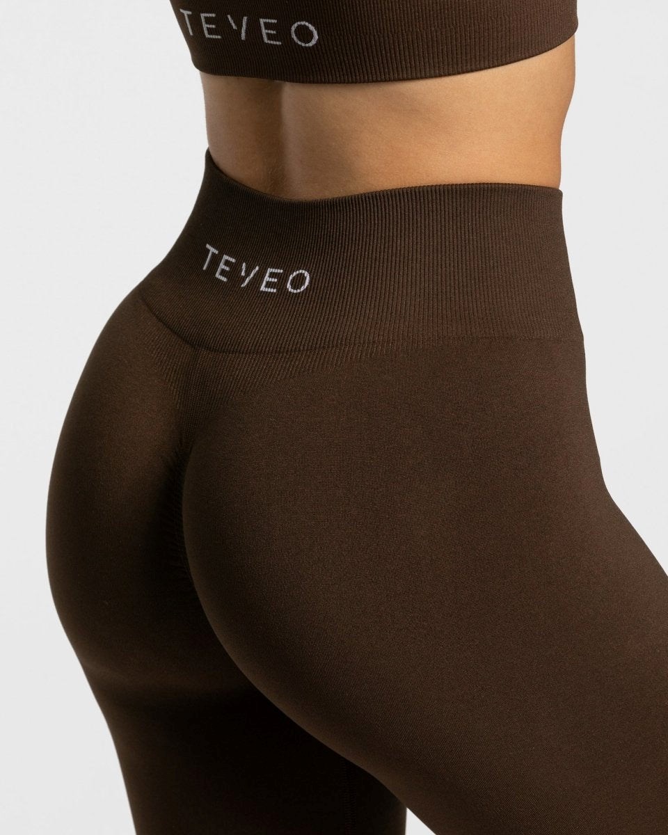 TEVEO Timeless Scrunch Leggings Marron Foncé | 07169WXMR