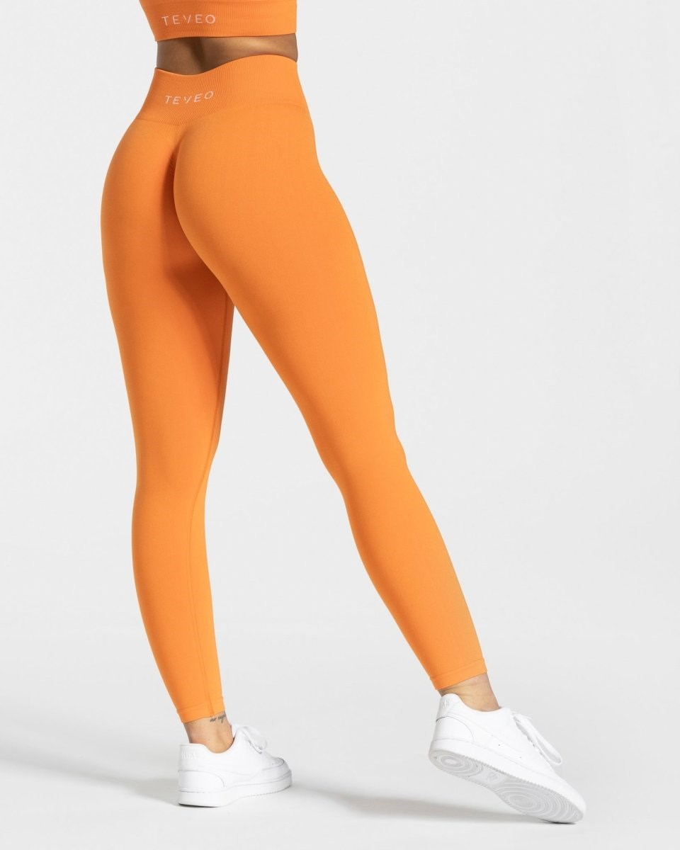 TEVEO Timeless Scrunch Leggings Orange | 84765OFNT