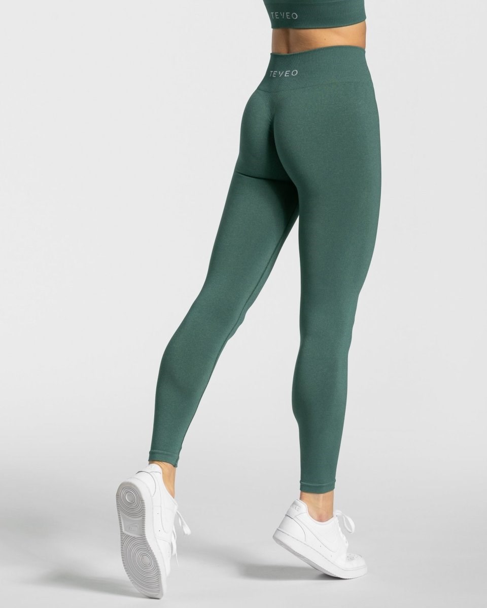 TEVEO Timeless Scrunch Leggings Vert Foncé | 09862FMTZ