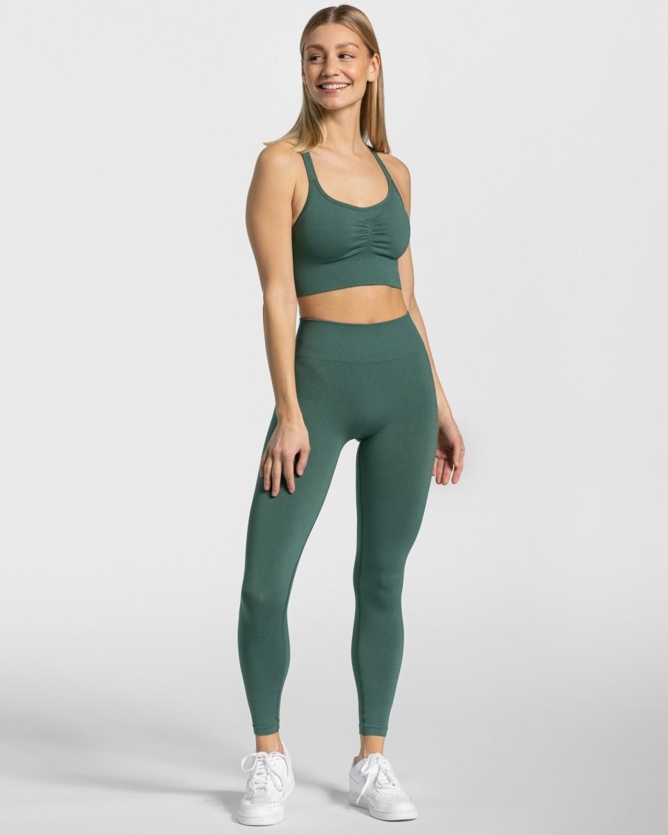 TEVEO Timeless Scrunch Leggings Vert Foncé | 09862FMTZ