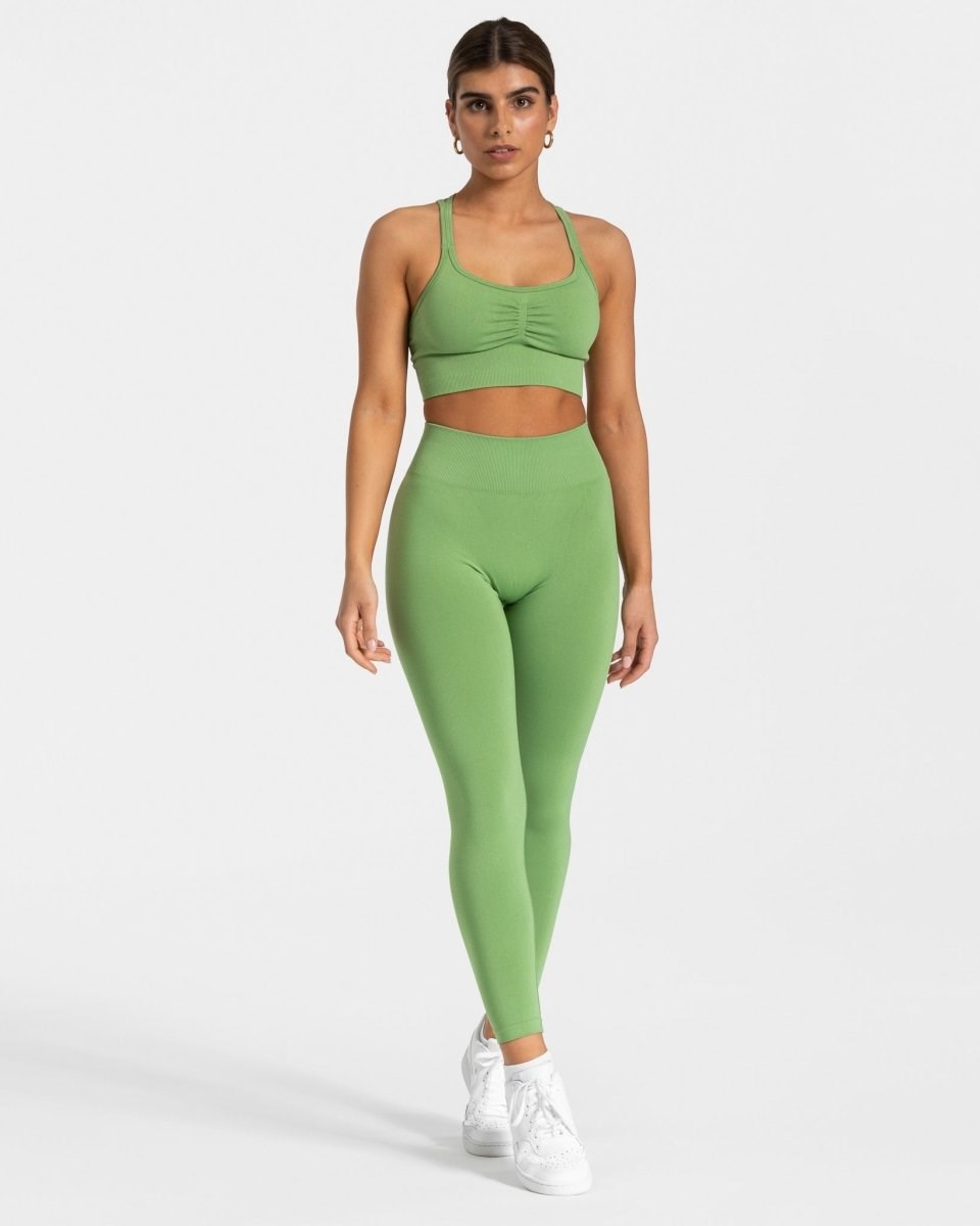 TEVEO Timeless Scrunch Leggings Vert Olive | 51620PUHM