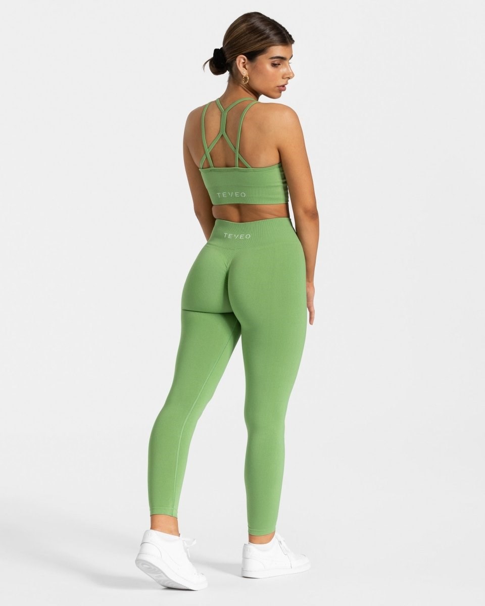 TEVEO Timeless Scrunch Leggings Vert Olive | 51620PUHM