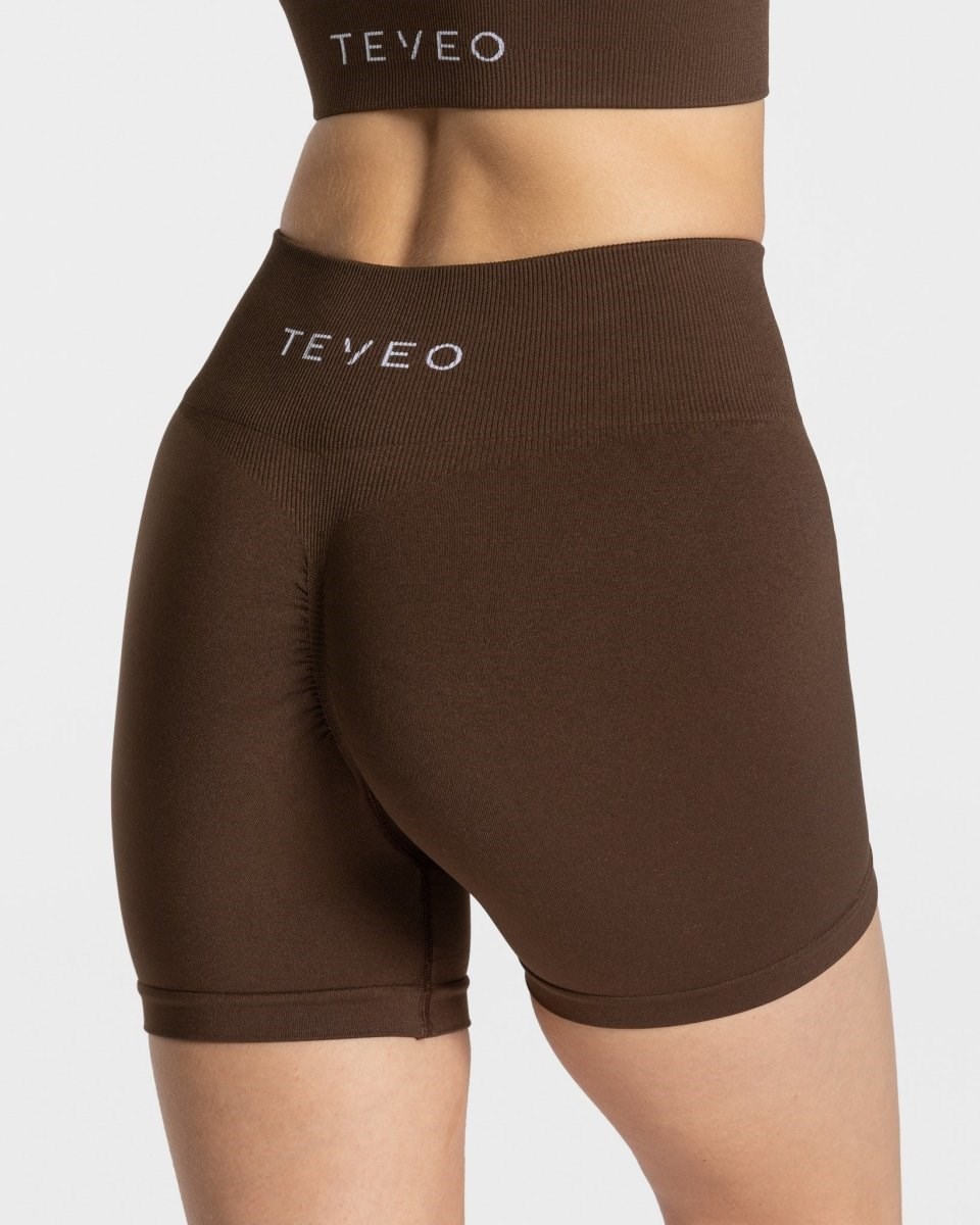 TEVEO Timeless Scrunch Shorts Marron Foncé | 54836WQYB