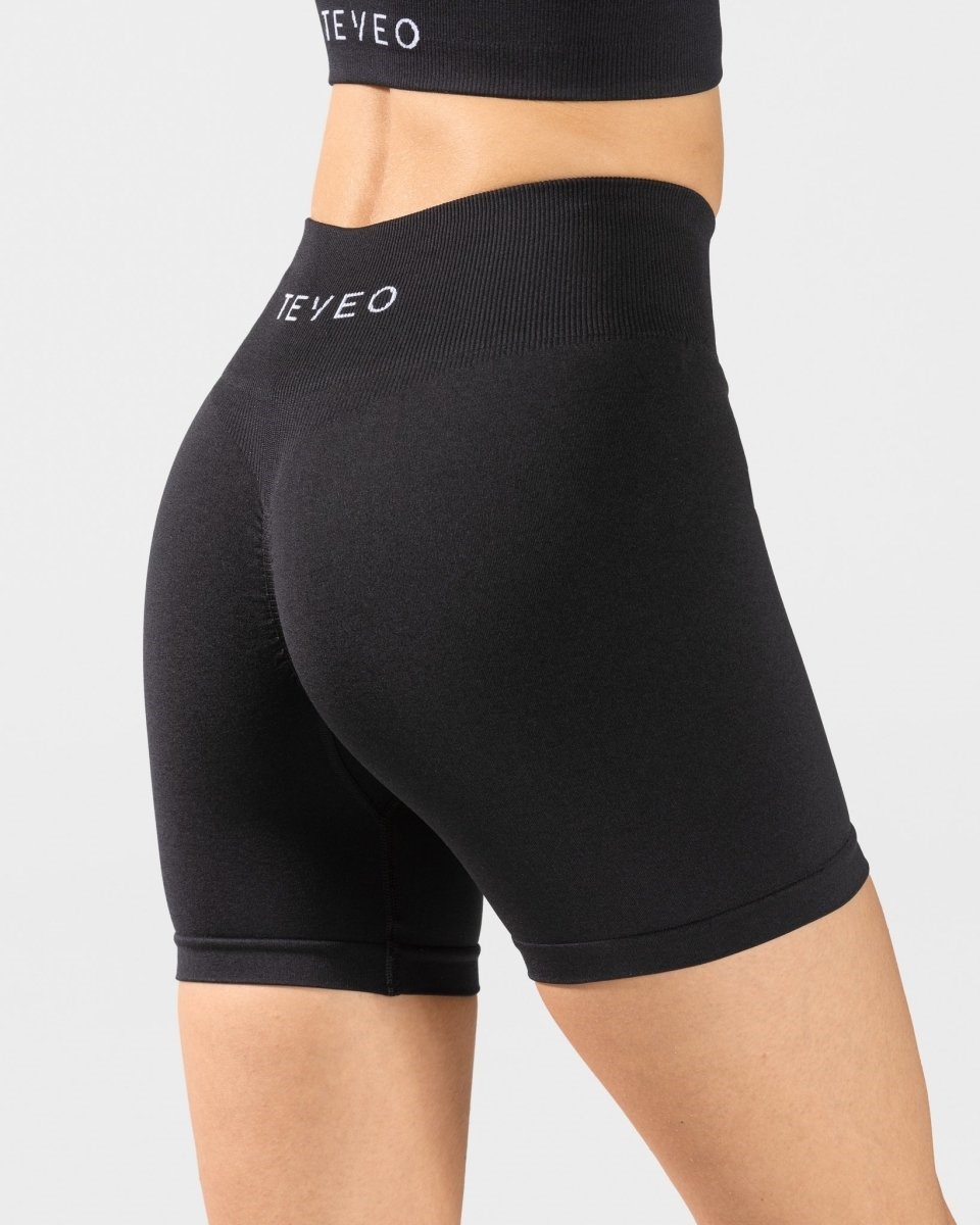 TEVEO Timeless Scrunch Shorts Noir | 81962PVRW