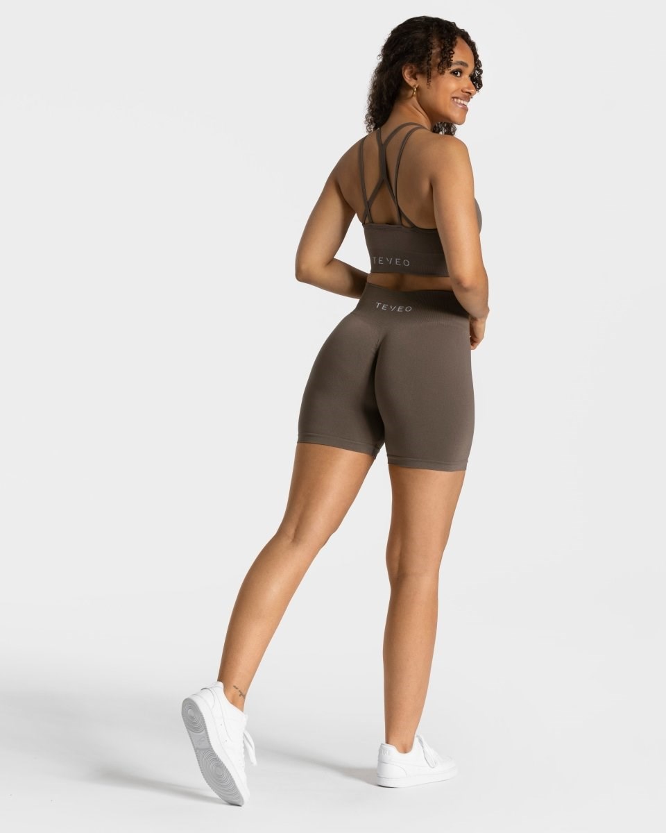 TEVEO Timeless Scrunch Shorts Taupe | 45238PJNK