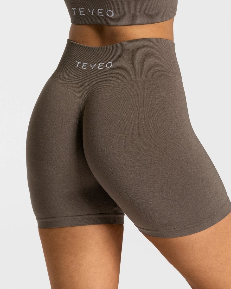 TEVEO Timeless Scrunch Shorts Taupe | 45238PJNK