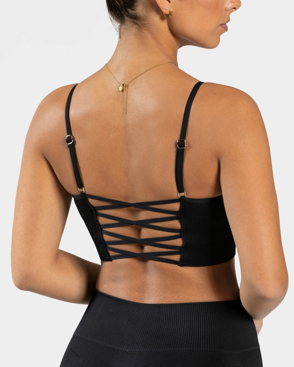 TEVEO Élégant Cross Top Noir | 87290MDLZ