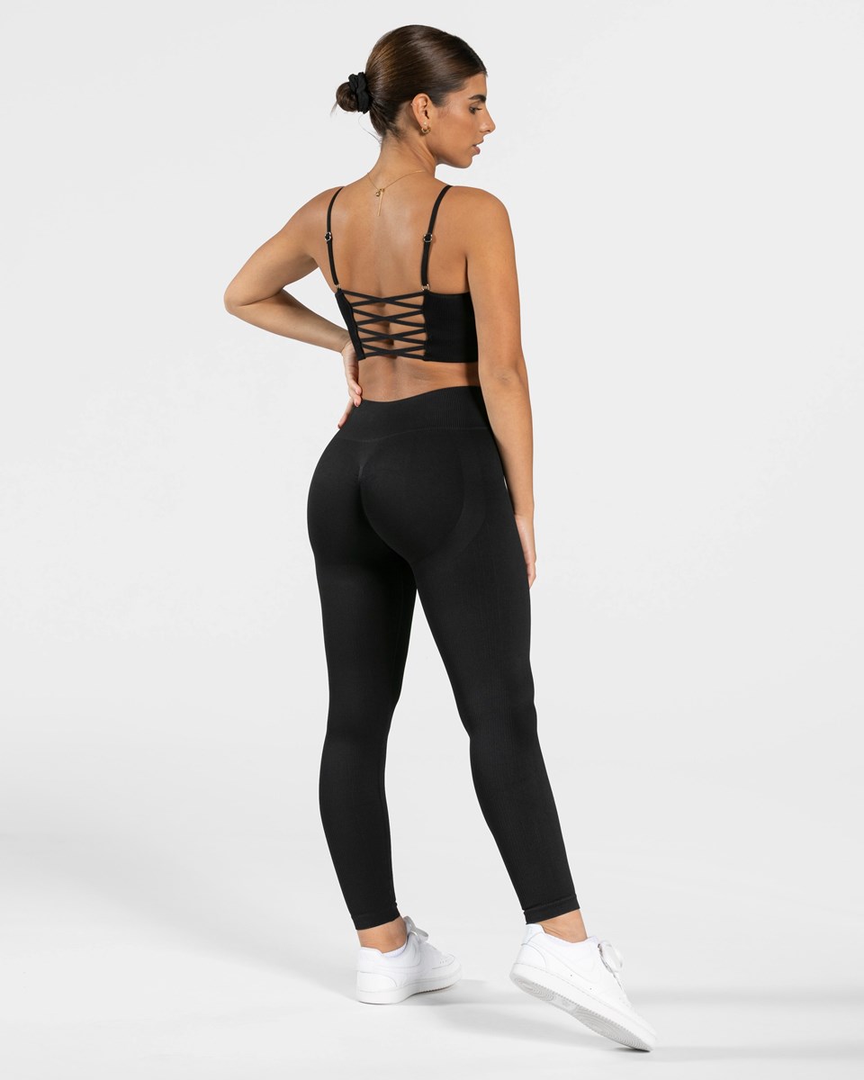 TEVEO Élégant Cross Top Noir | 87290MDLZ