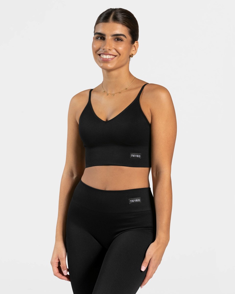 TEVEO Élégant Cross Top Noir | 87290MDLZ