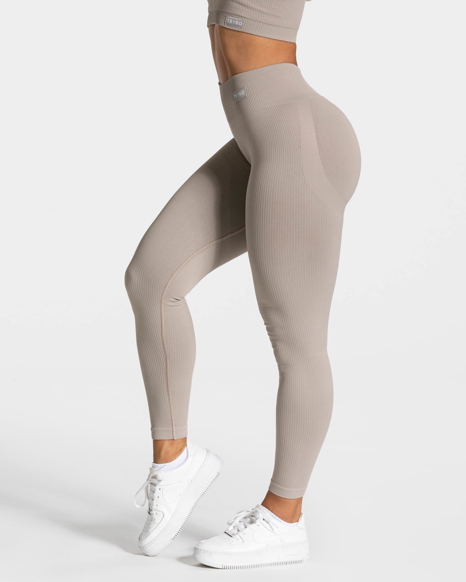 TEVEO Élégant Scrunch Leggings Stone | 65783DOEZ