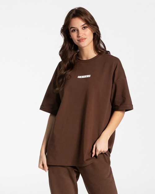 TEVEO Iconic Oversized T-Shirt Braun | 23051OVRU