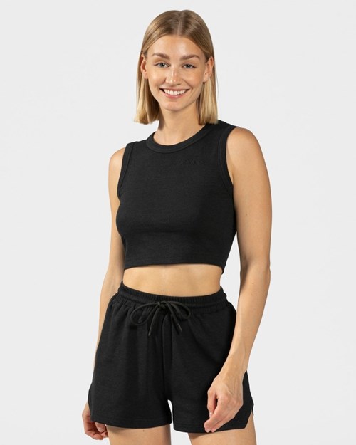 TEVEO Lounge Crop Top Noir | 53920RNCH