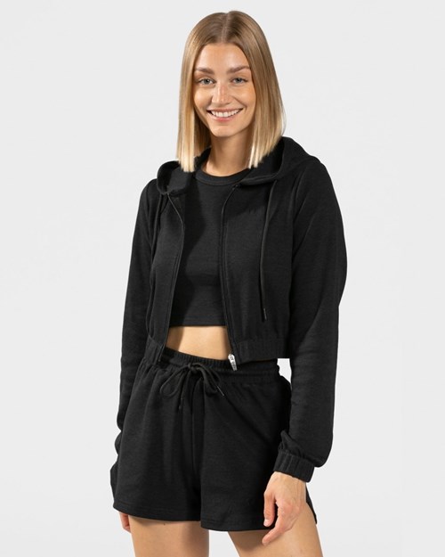 TEVEO Lounge Zip Hoodie Noir | 36207BZUE