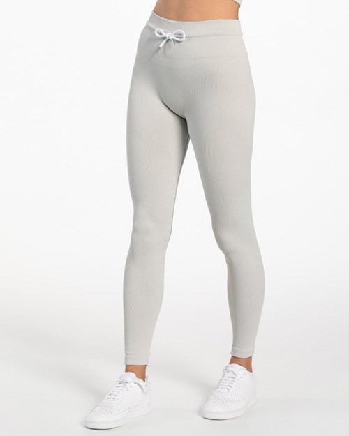 TEVEO Nervuré Leggings Grise Clair | 83190YXKA