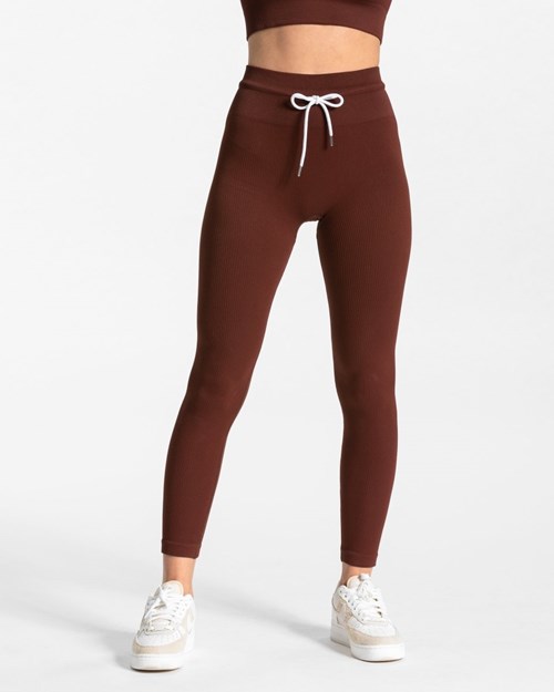 TEVEO Nervuré Leggings Mahagoni | 64857WYCU